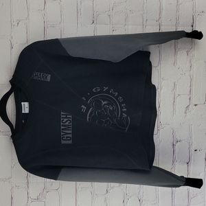 Gymshark Black and Gray Cropped Crewneck Sweatshirt Size Medium